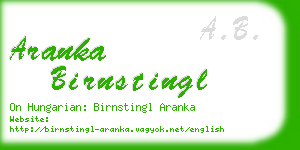 aranka birnstingl business card